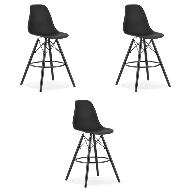LAMAL stolička čierna / čierne nohy x 3