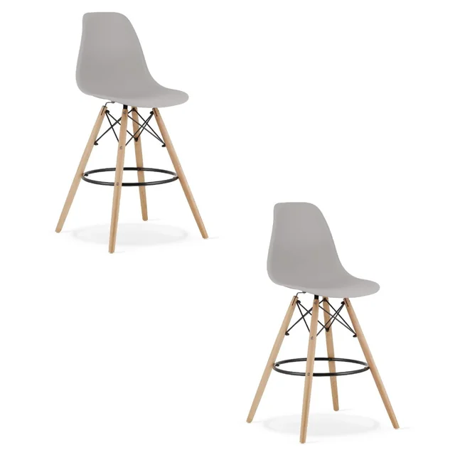 LAMAL stolička šedá / prírodné nohy x 2