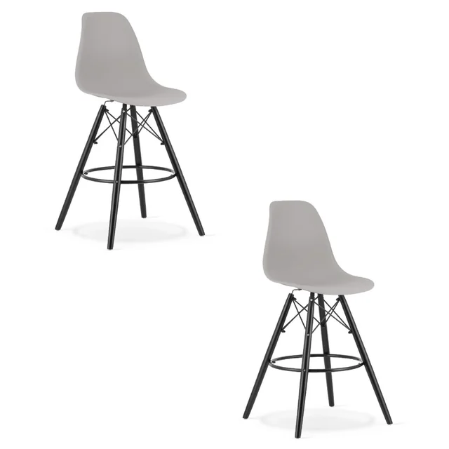 LAMAL stool gray / black legs x 2