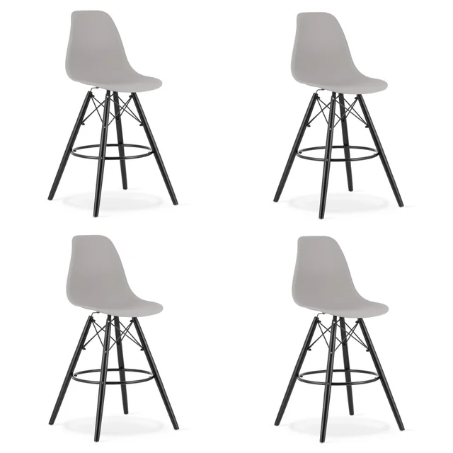 LAMAL stool gray / black legs x 4