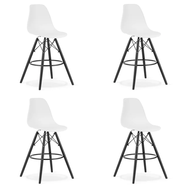 LAMAL white stool / black legs x 4