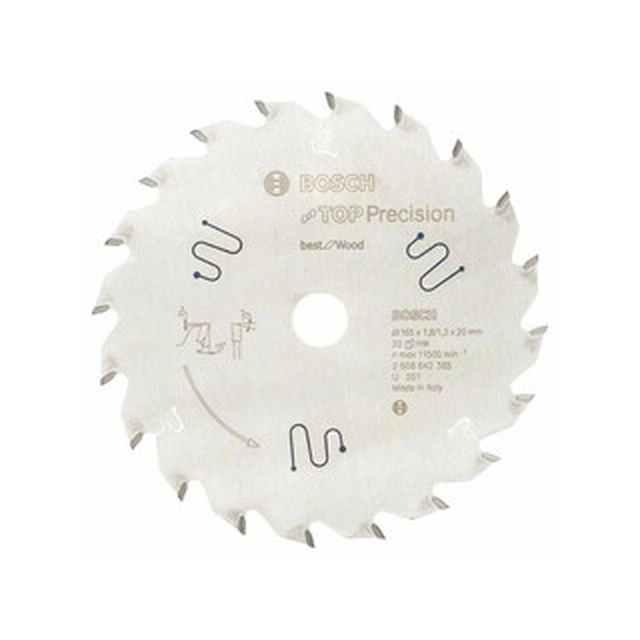 Lame de scie circulaire Bosch 165 x 20 mm | nombre de dents : 20 db | largeur de coupe : 1,8 mm