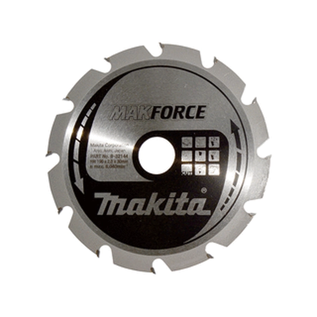 Lame de scie circulaire Makita 190 x 30 mm | nombre de dents : 12 db | largeur de coupe : 2 mm