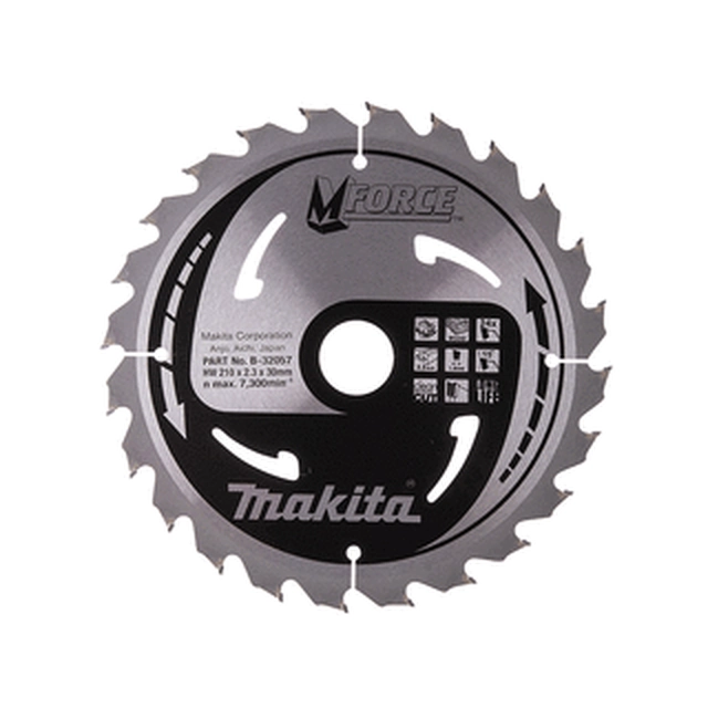 Lame de scie circulaire Makita 210 x 30 mm | nombre de dents : 24 db | largeur de coupe : 2,3 mm