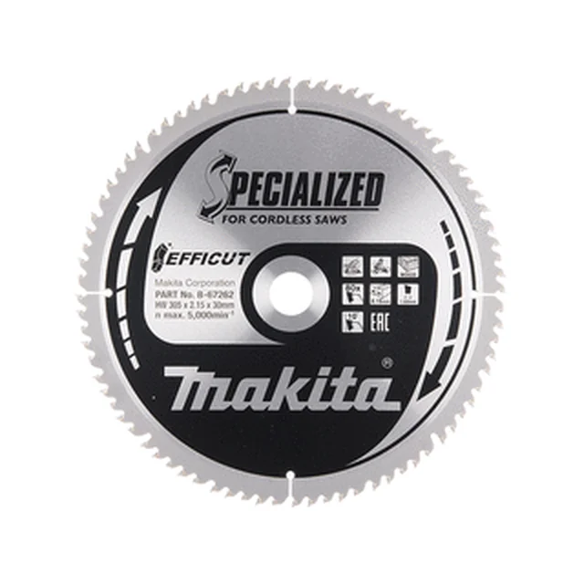 Lame de scie circulaire Makita 305 x 30 mm | nombre de dents : 80 db | largeur de coupe : 2,15 mm