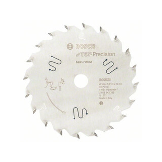 Lâmina de serra circular Bosch 165 x 20 mm | número de dentes: 20 db | largura de corte: 1,8 mm