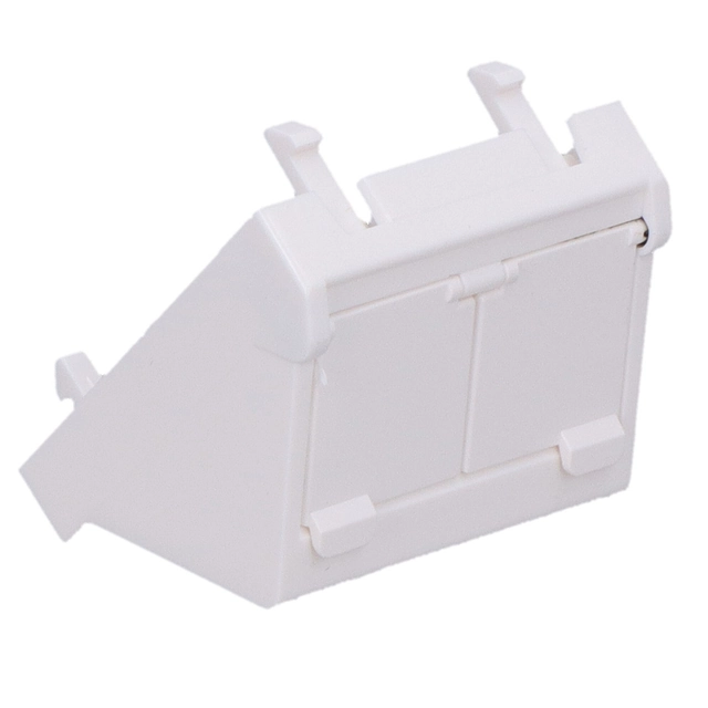 Lámina K45 2-krotna RJ con tapa acodada, para adaptadores MD, blanco