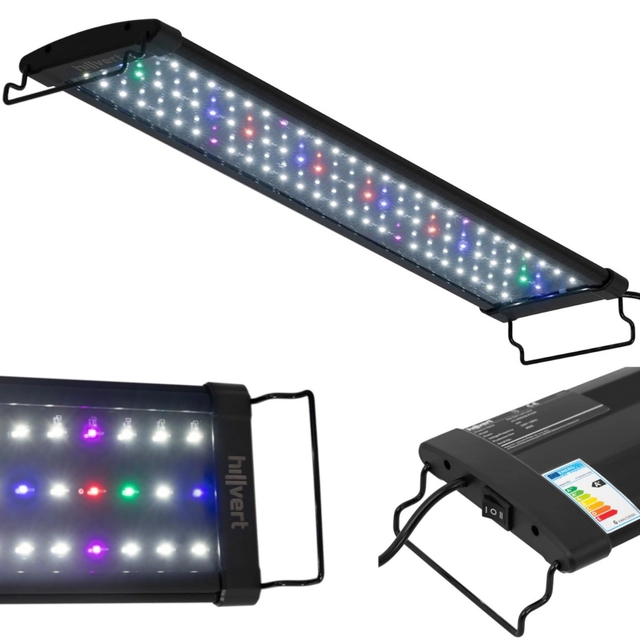 Lampa akvarijní led světlo růst rostlin plné spektrum 78 diody 56 cm 18 W