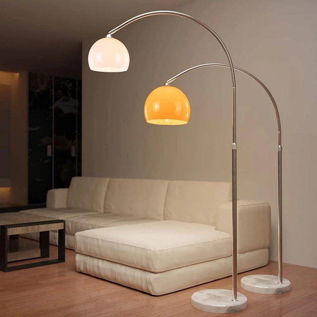 Lampă de podea Jago Arc, albă, 130 - 180 cm