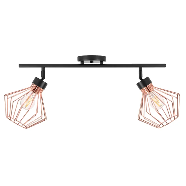 Lampa podwójna metalowa loft plafon  APP535-2C Różowe Złoto