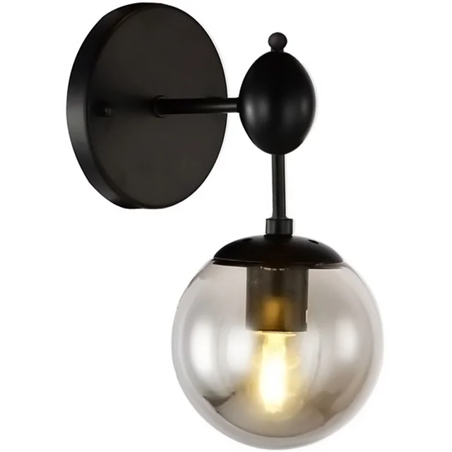 Lampa Ścienna Kinkiet Szklany APP750-1W Czarna