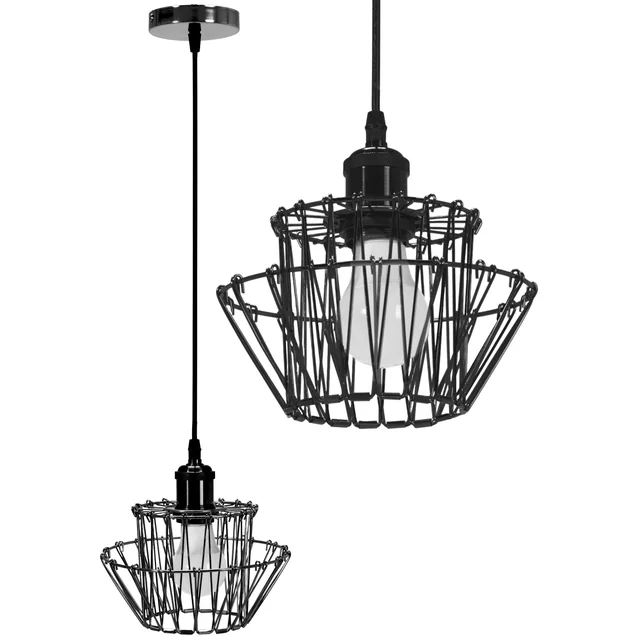 Lampa Sufitowa Wisząca APP941-1CP Set 36cm Czarna