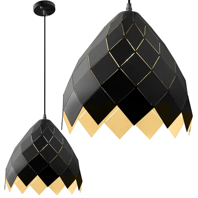 Lampa Sufitowa Wisząca Metalowa APP338-1CP Czarna