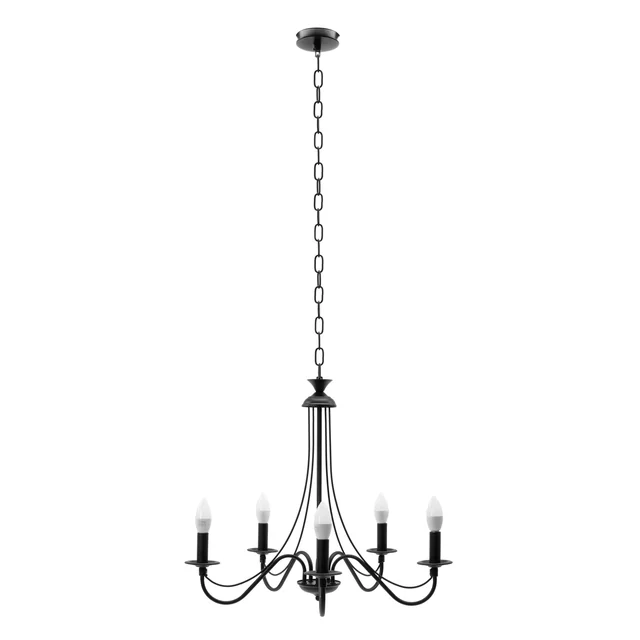 Lampa Sufitowa Wisząca Rustykalna APP647-5CP Czarna