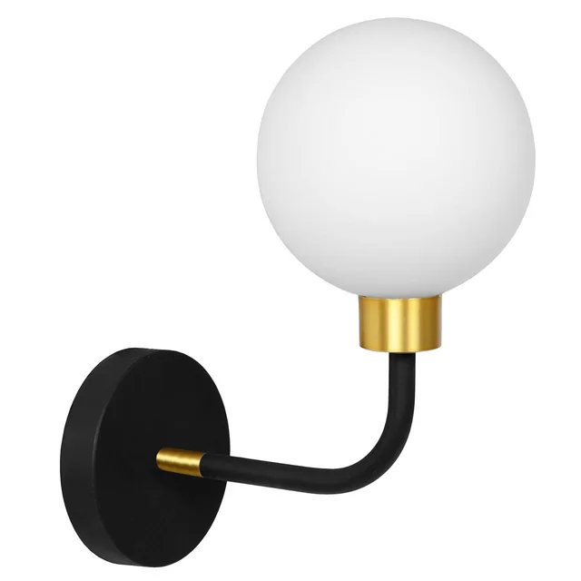 LAMPADA DA PARETE, LAMPADA DA PARETE APP1301-1W Nero e oro