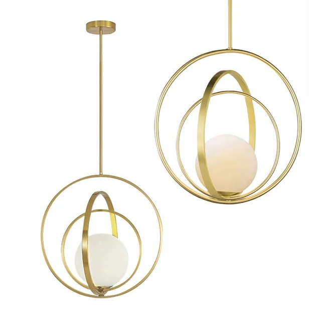 Lampada da soffitto ad anello pendente APP1217-1CP Oro