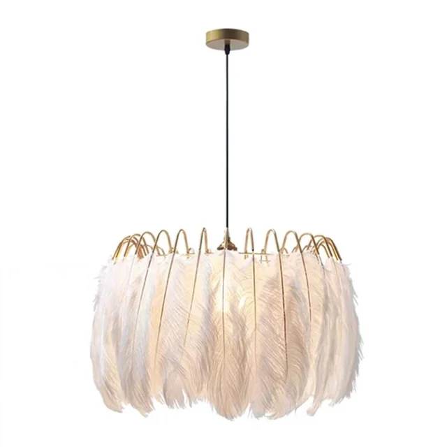 Lampada da soffitto Boho in piume APP662 Oro