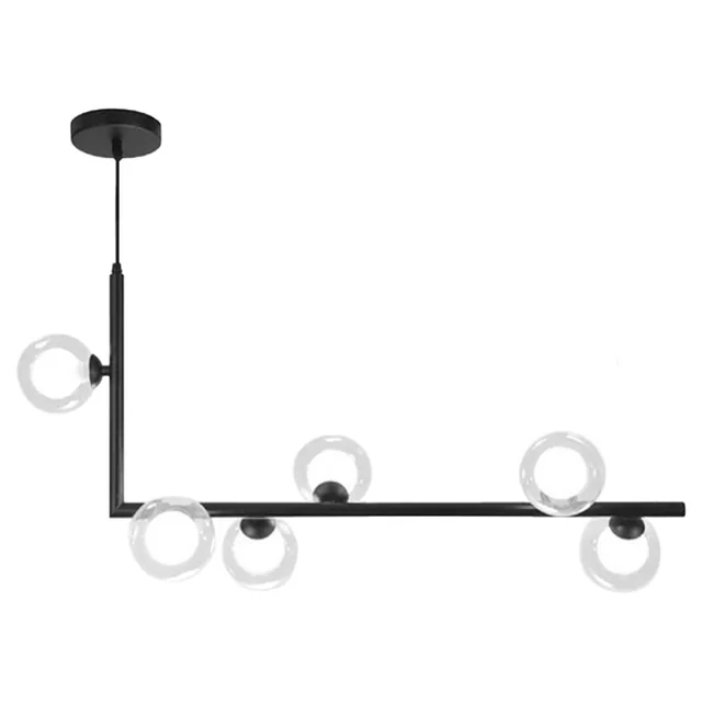 Lampada da soffitto industriale in vetro metallo APP755-6CP Nero