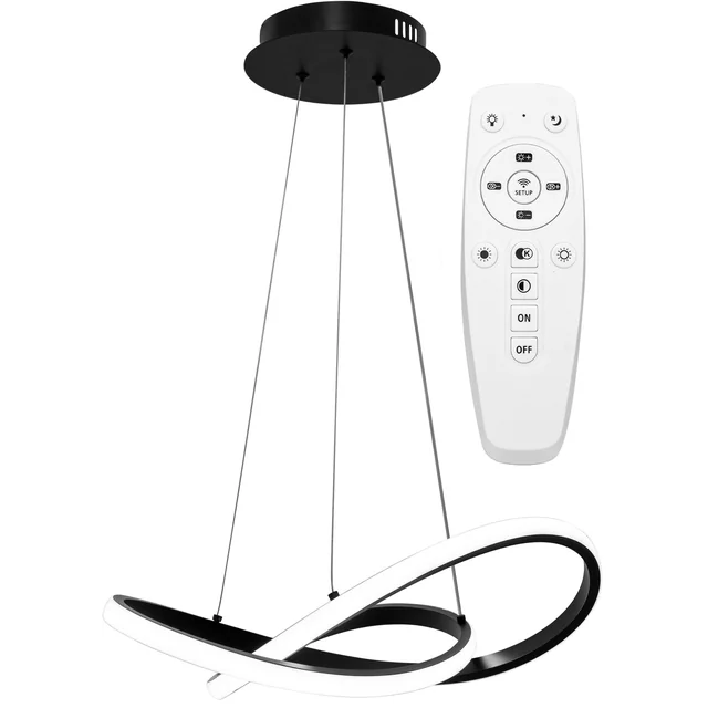 Lampada da soffitto moderna a sospensione ad anello LED + telecomando APP391-CP Nera