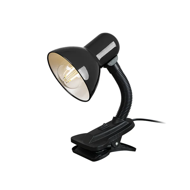 Lampada da tavolo LB-08 con clip, nera