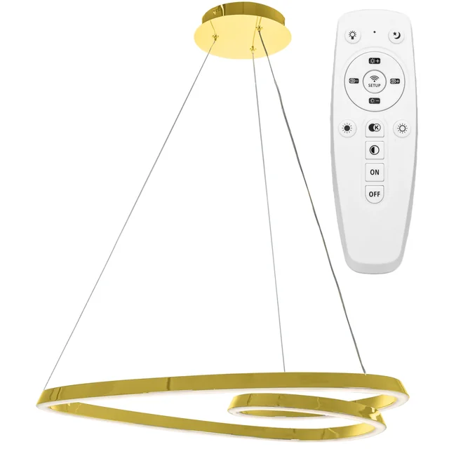 Lâmpada de teto suspensa LED Loop APP797-cp ouro + controle remoto