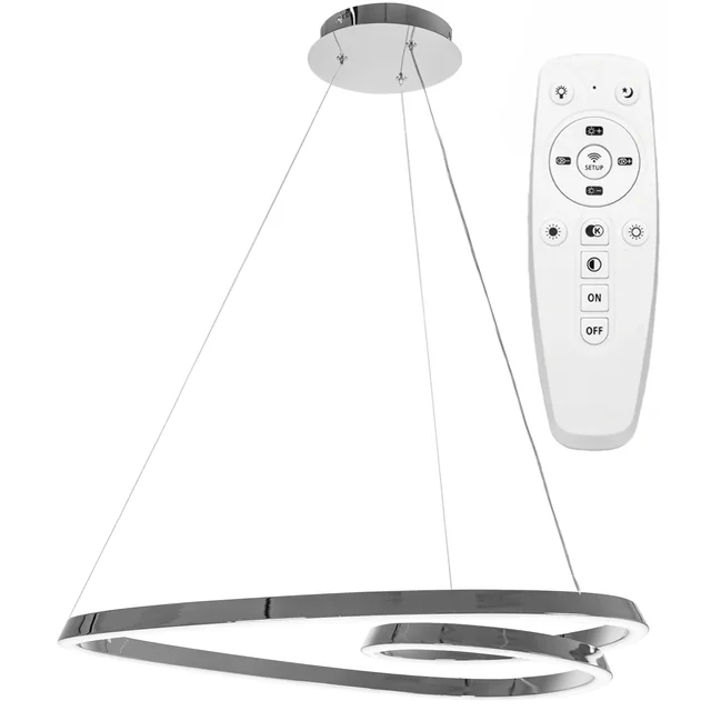 Lâmpada de teto suspensa LED Loop + controle remoto APP798-cp cromado