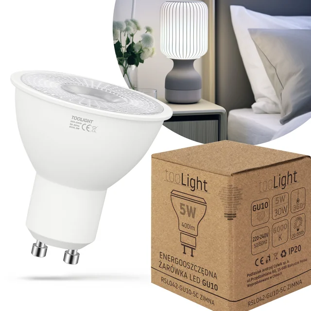 Lâmpada LED fria GU10 5W RSL042