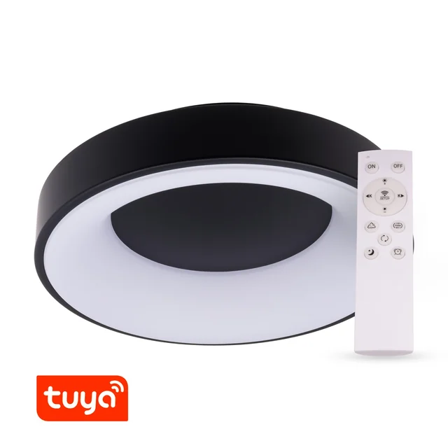 Lâmpada LED T-LED SMART Tuya ZULU 60W CCT redonda preta Variante: Lâmpada SMART Tuya LED ZULU 60W CCT redonda preta