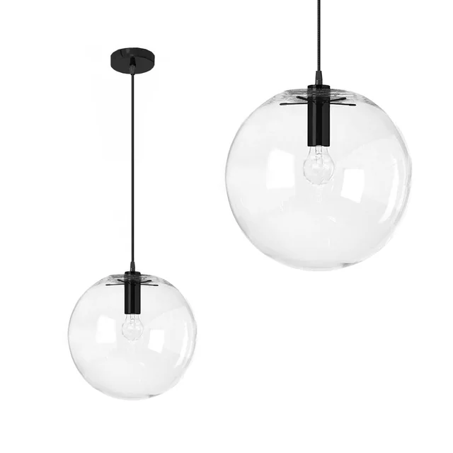 Lampadario a sospensione Lassi in vetro 20 cm APP306-1CP Nero