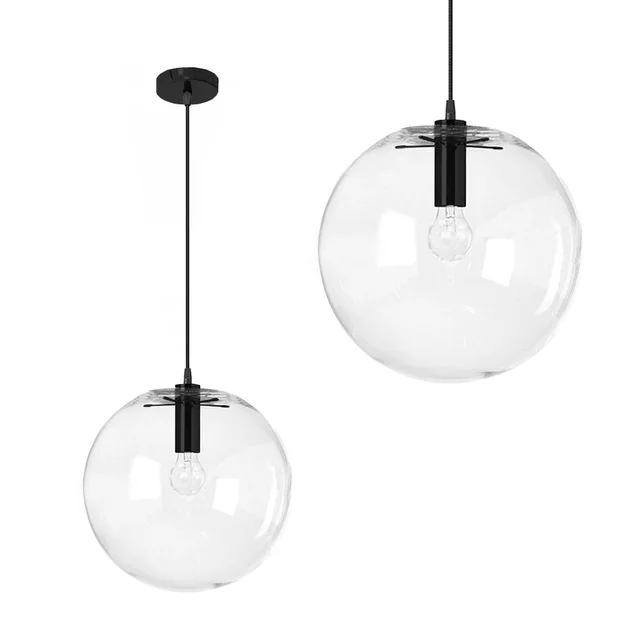 Lampadario a sospensione Lassi in vetro 30 cm APP308-1CP Nero