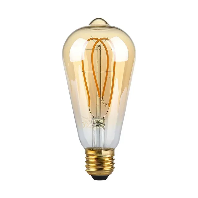 Lâmpadas LED - ST64 E27 - IP20 - Âmbar - 5 Watts - 300 Lúmens - 1800K - 2 Anos