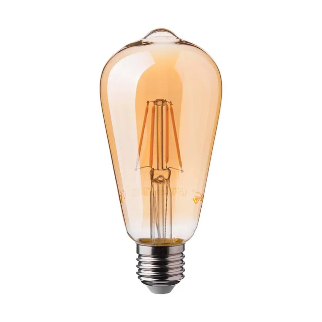 Lâmpadas LED - ST64 E27 - IP20 - Âmbar - 6 Watts - 550 Lúmens - 2200K - 2200K - 2 Anos