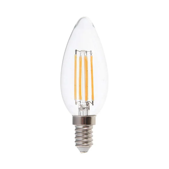 Lâmpadas LED - Vela E14 - IP20 - Transparente - 6 Watts - 600 Lúmens - 3000K - 2 Anos