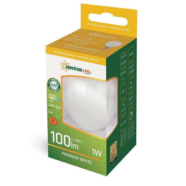 Lampadina LED GLS COG Calda E-27 3,8W WOJ+14639