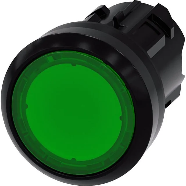 Lámpara de señalización Siemens 22mm redonda de plástico verde plana Botón bloqueado como lámpara de señalización 3SU1001-0AD40-0AA0