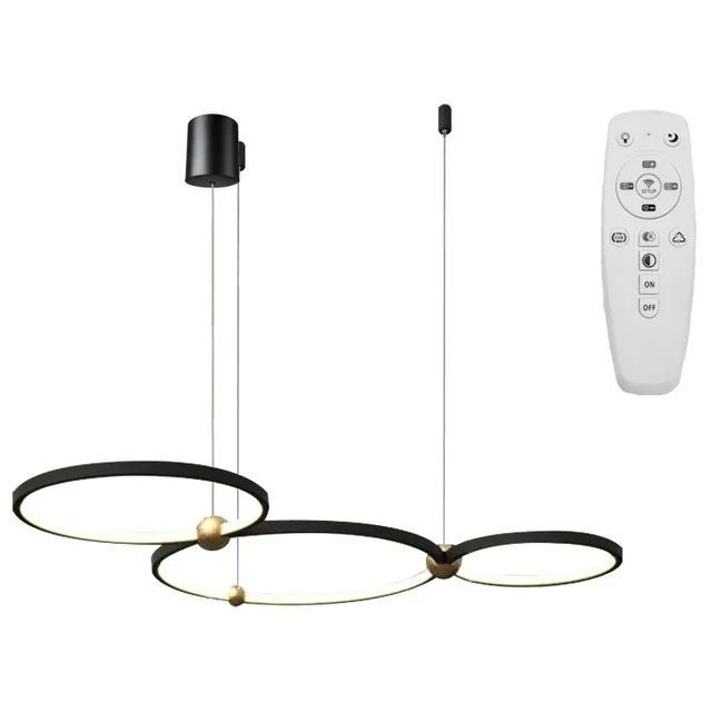 Lampe annulaire 3 led + télécommande APP752-30-40-50 Noir