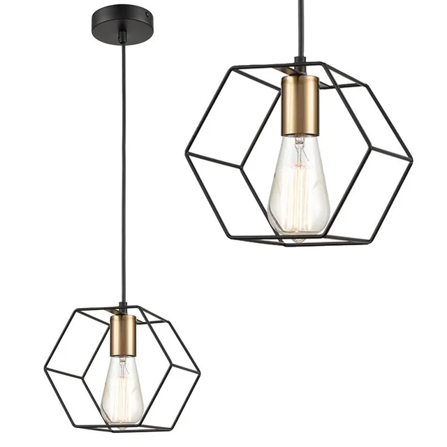 Lampe suspendue APP1131-1CP Noir et or