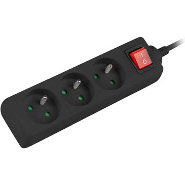 Lanberg power strip 3 sockets 1.5 m black (PS1-03E-0150-BK)