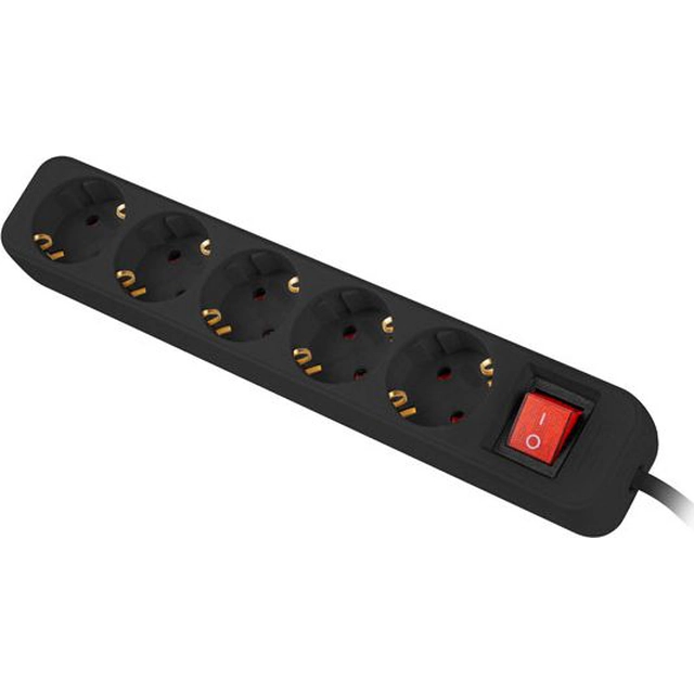 Lanberg power strip PS1-05F 5 sockets 1.5 m black (PS1-05F-0150-BK)