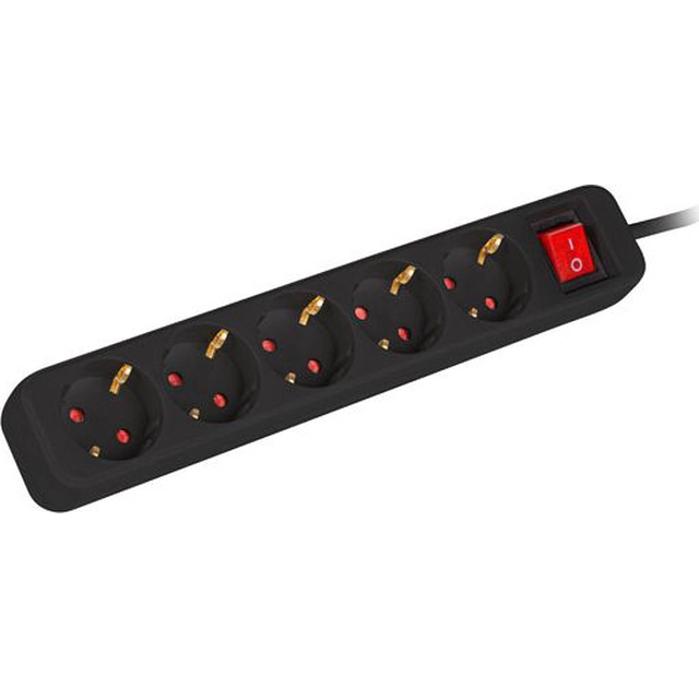 Lanberg power strip PS1-05F 5 sockets 3 m black (PS1-05F-0300-BK)