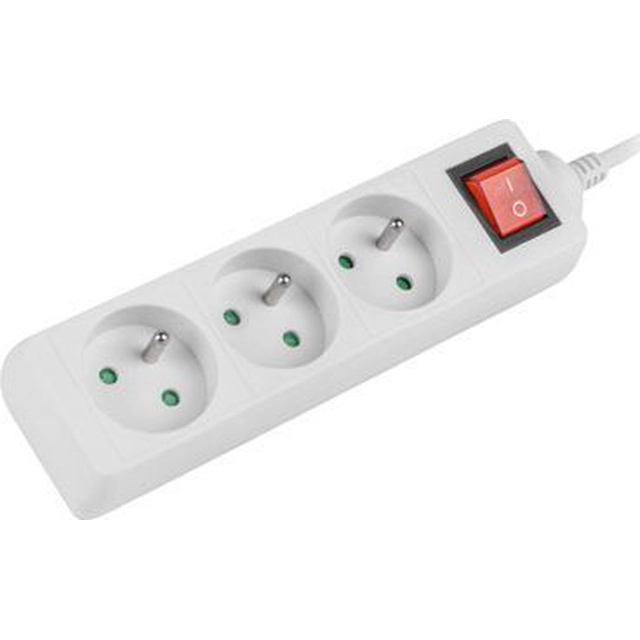 Lanberg power strip PS1 3 sockets 1.5 m white (PS1-03E-0150-W)