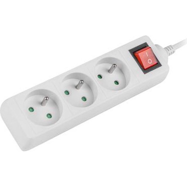 Lanberg power strip PS1 3 sockets 3 m white (PS1-03E-0300-W)