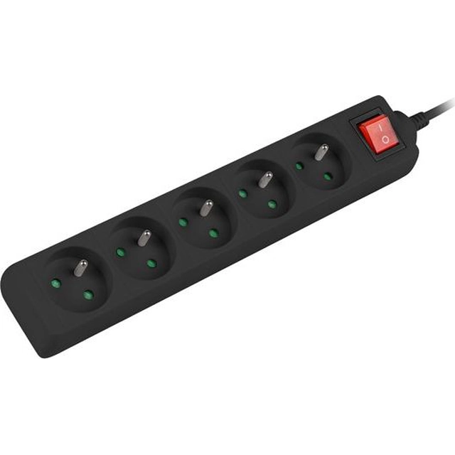 Lanberg power strip PS1 5 sockets 3 m black (PS1-05E-0300-BK)