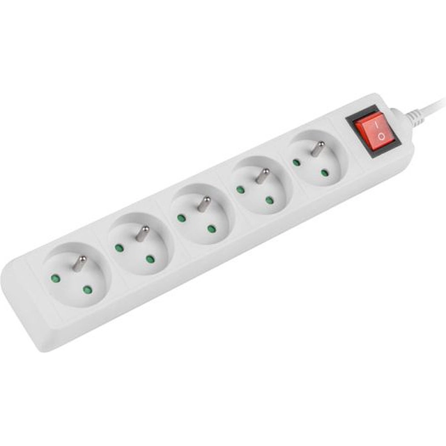 Lanberg power strip PS1 5 sockets 3 m white (PS1-05E-0300-W)