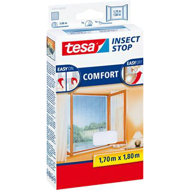 Langinis tinklelis nuo uodų „Tesa Insect Stop Comfort“, 170 x 180 cm, baltas