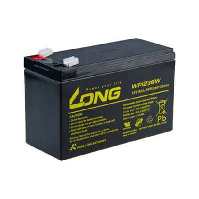 Långt batteri 12V/9Ah (PBLO-12V009-F2AH)