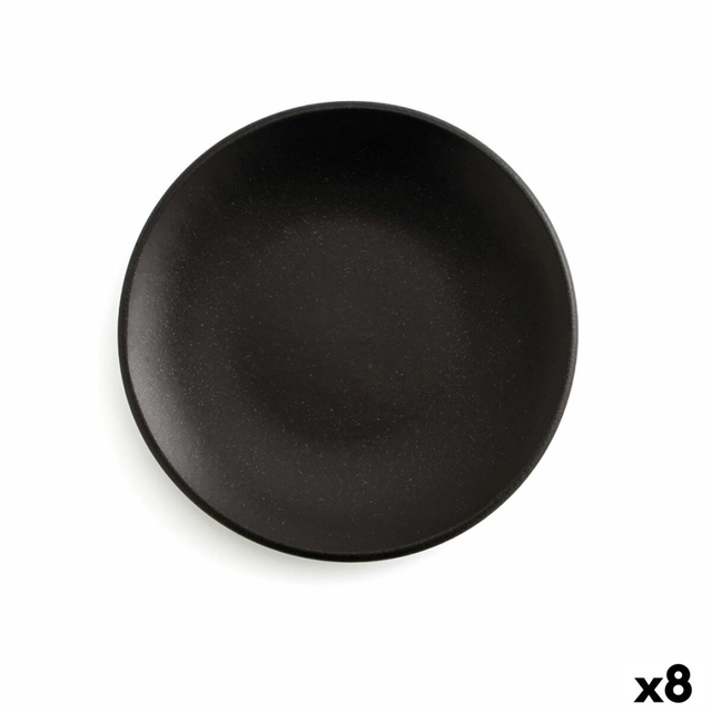 Lapos tányér Anaflor Barro Anaflor fekete terrakotta Ø 29 cm Hús (8 Darab)
