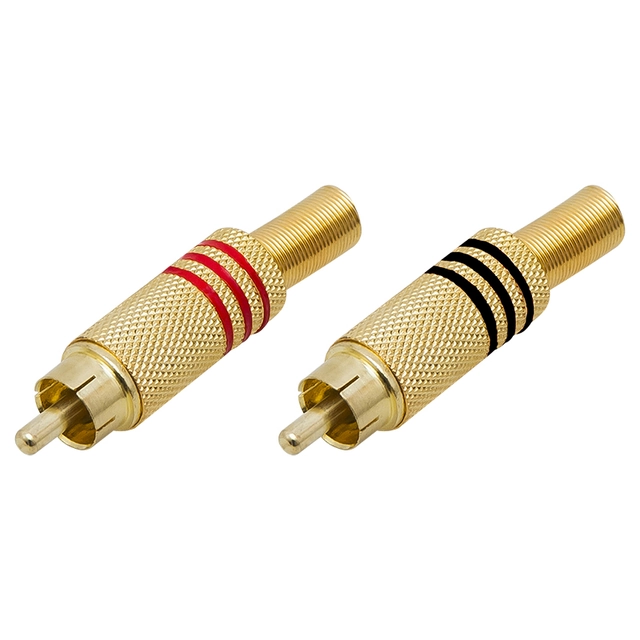 LARGE GOLD RCA cinch plug Black or Red