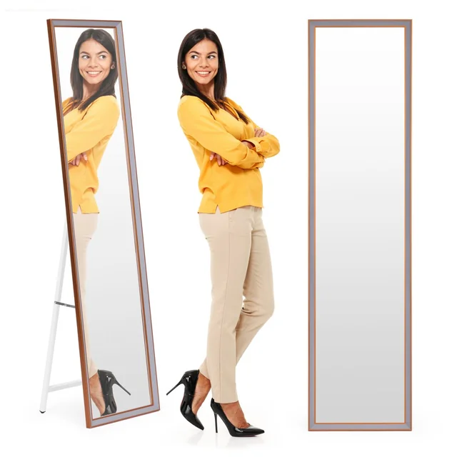 Large standing mirror 148 cm aluminum frame extendable ModernHome