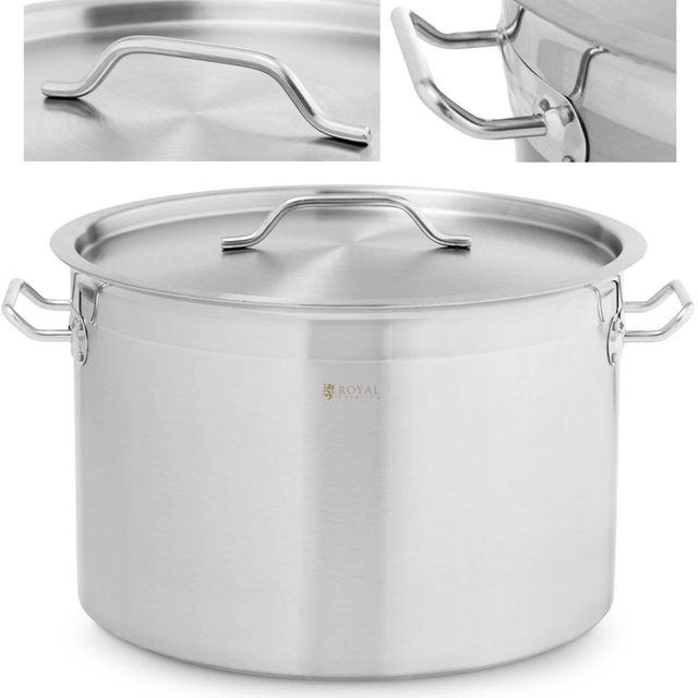 Large steel pot with a thick bottom lid for a halogen gas induction cooker 23 l